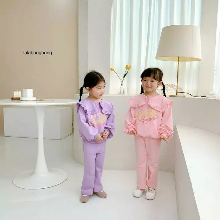 Lalabongbong - Korean Children Fashion - #kidsstore - Collar Angel Top Bottom Set - 6