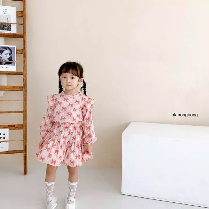 Lalabongbong - Korean Children Fashion - #magicofchildhood - Ribbon Top Bottom Set - 8