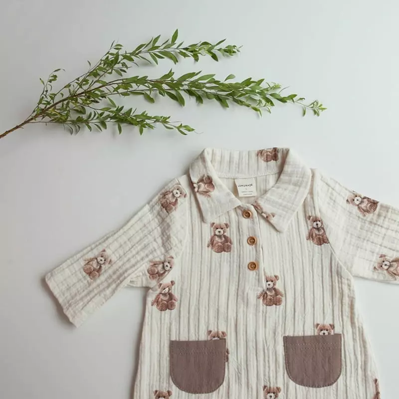 Lemonade - Korean Baby Fashion - #babyootd - Stick Bear Bodysuit - 6