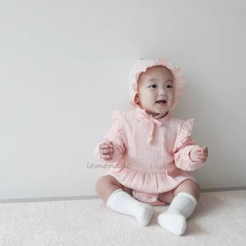 Lemonade - Korean Baby Fashion - #babyoutfit - Milk Bonnet Bodysuit - 9