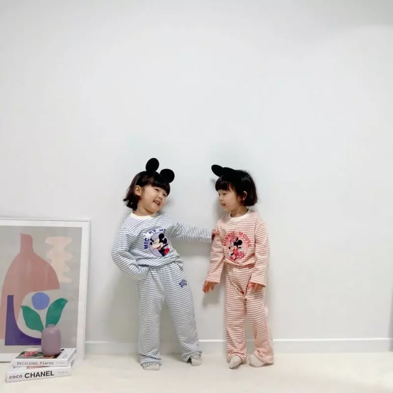 Little Rabbit - Korean Children Fashion - #kidzfashiontrend - Couple Stripes Top Bottom Set - 5