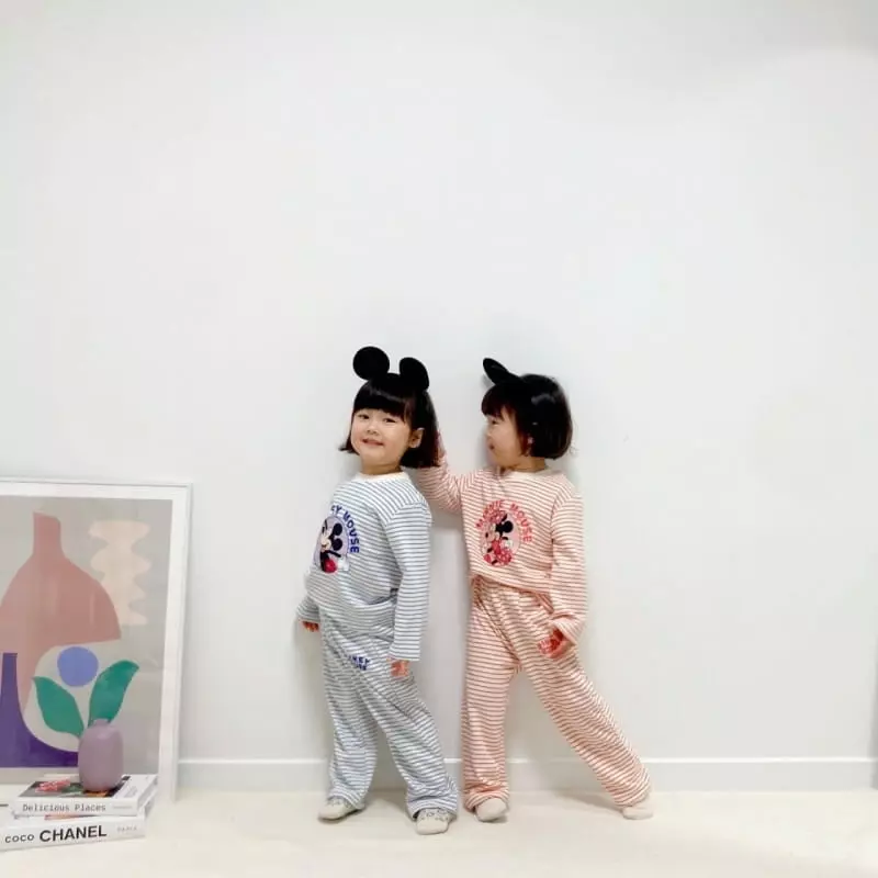 Little Rabbit - Korean Children Fashion - #littlefashionista - Couple Stripes Top Bottom Set - 7