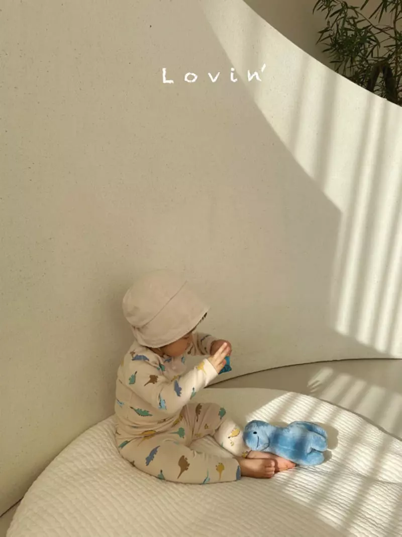 Lovin - Korean Children Fashion - #childofig - Dino Top Bottom Set - 7