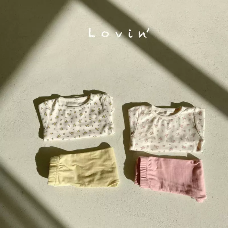 Lovin - Korean Children Fashion - #discoveringself - Flower Top Bottom Set - 11