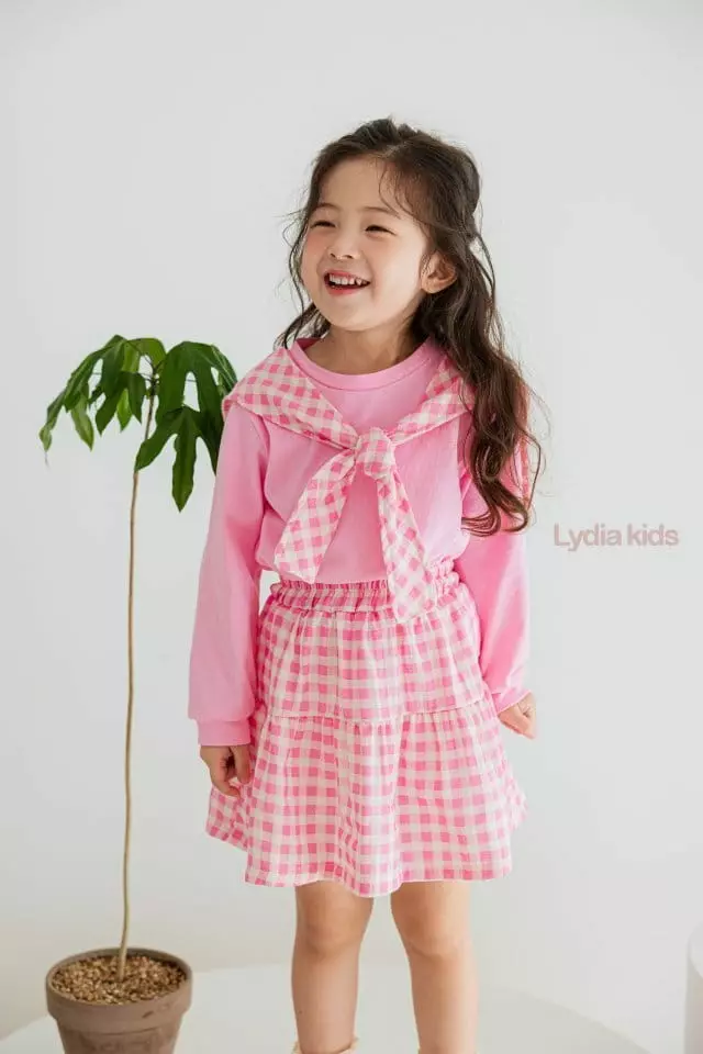 Lydia - Korean Children Fashion - #prettylittlegirls - Check Sailor Top Bottom Set - 7