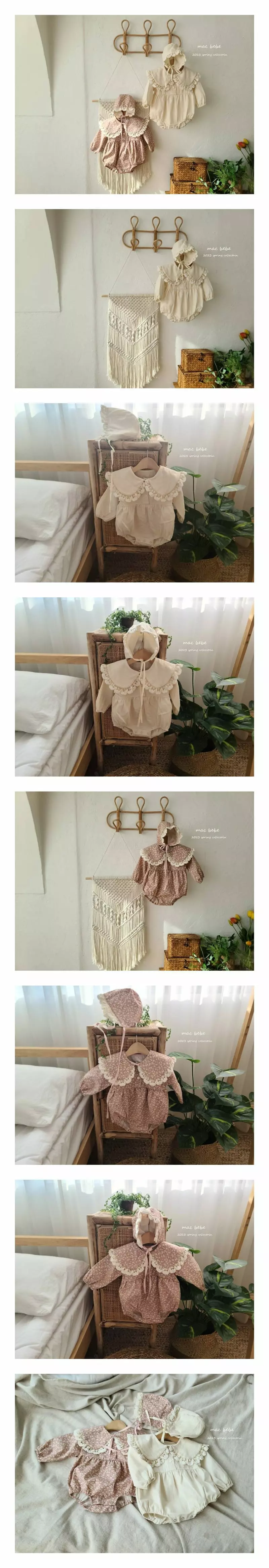 Mac - Korean Baby Fashion - #babyoninstagram - Big Collar Bodysuit Set