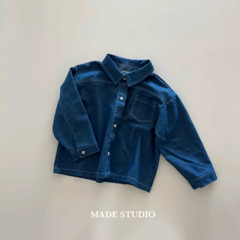 Made Studio - Korean Children Fashion - #prettylittlegirls - Denim Shirt - 9