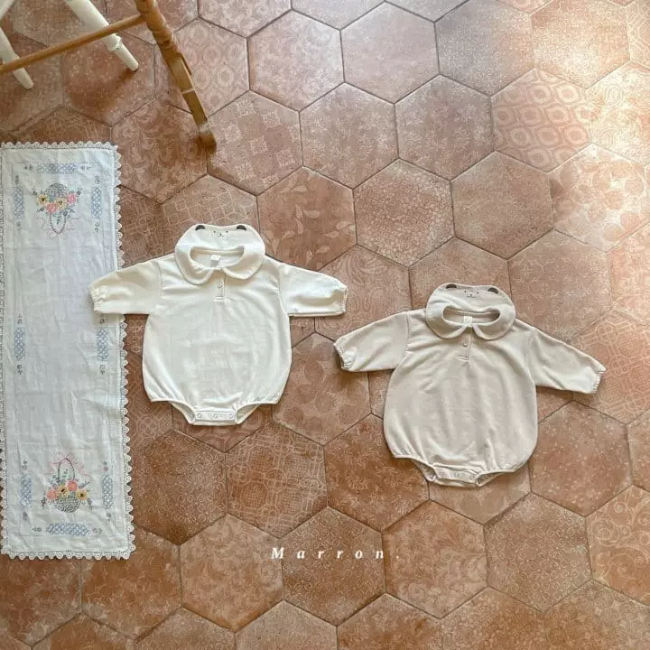 Marron - Korean Baby Fashion - #babygirlfashion - Bear Bodysuit - 2