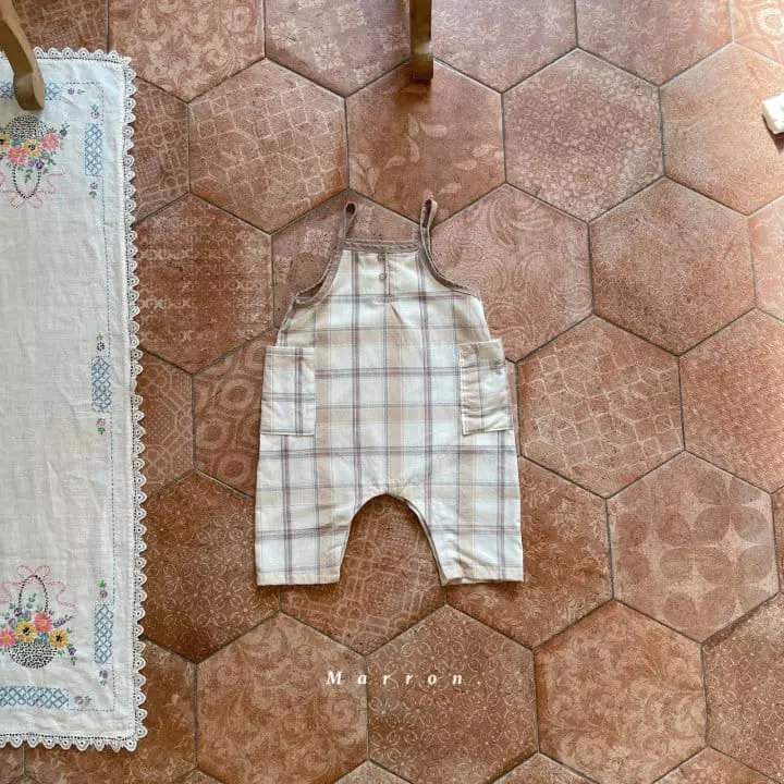 Marron - Korean Baby Fashion - #babyoninstagram - Dungarees Pocket Bodysuit - 2
