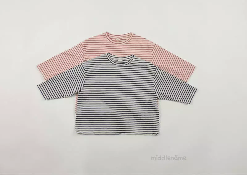 Middle Name - Korean Children Fashion - #fashionkids - Loose Stripes Tee