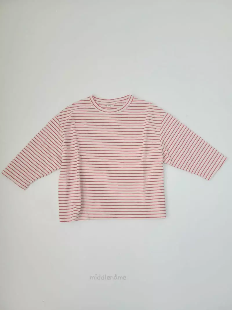 Middle Name - Korean Children Fashion - #kidsshorts - Loose Stripes Tee - 2