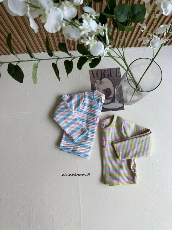 Mienbloom B - Korean Children Fashion - #prettylittlegirls - Heart Stripes Tee - 4