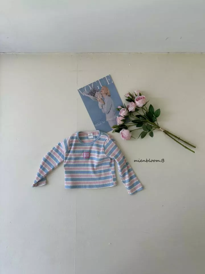 Mienbloom B - Korean Children Fashion - #toddlerclothing - Heart Stripes Tee - 5