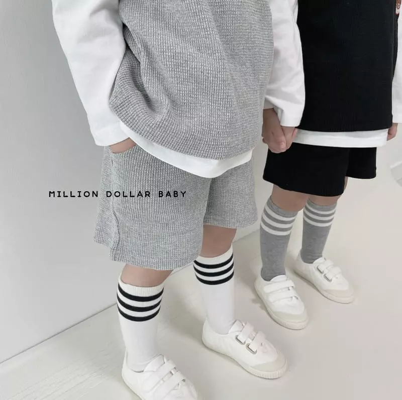 Million Dollar Baby - Korean Children Fashion - #designkidswear - Bear Waffle Top Bottom Inner Set - 11