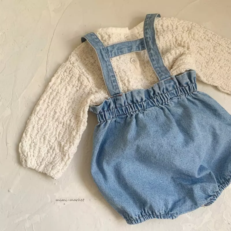 Mimi Market - Korean Baby Fashion - #babyootd - Denim Pot Dungarees - 11