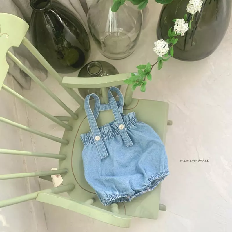 Mimi Market - Korean Baby Fashion - #babyoutfit - Denim Pot Dungarees - 12