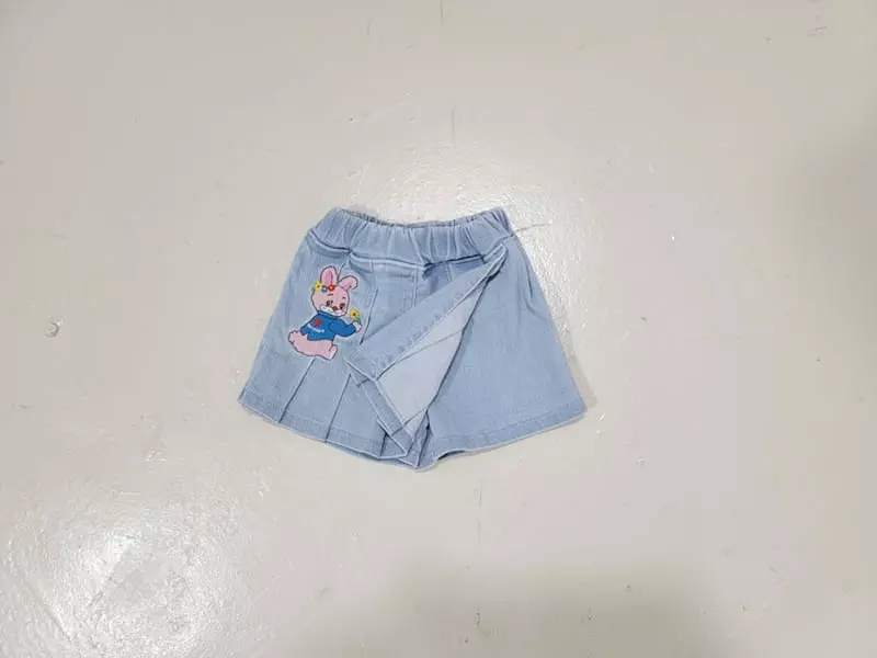 Mimico - Korean Children Fashion - #kidsstore - Denim Wrinkle Skirt
