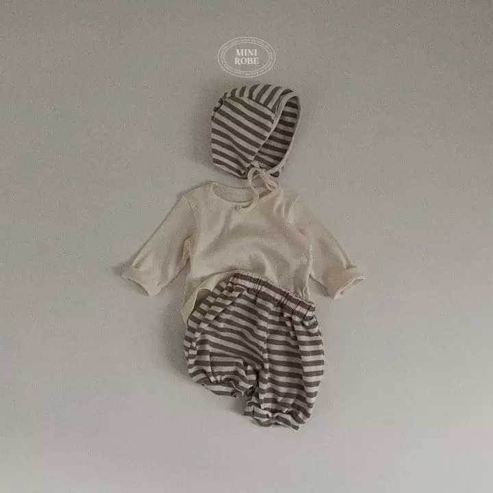 Mini Robe - Korean Baby Fashion - #babyboutiqueclothing - Bebe Bumbuck Stripes Top Bottom Set - 4