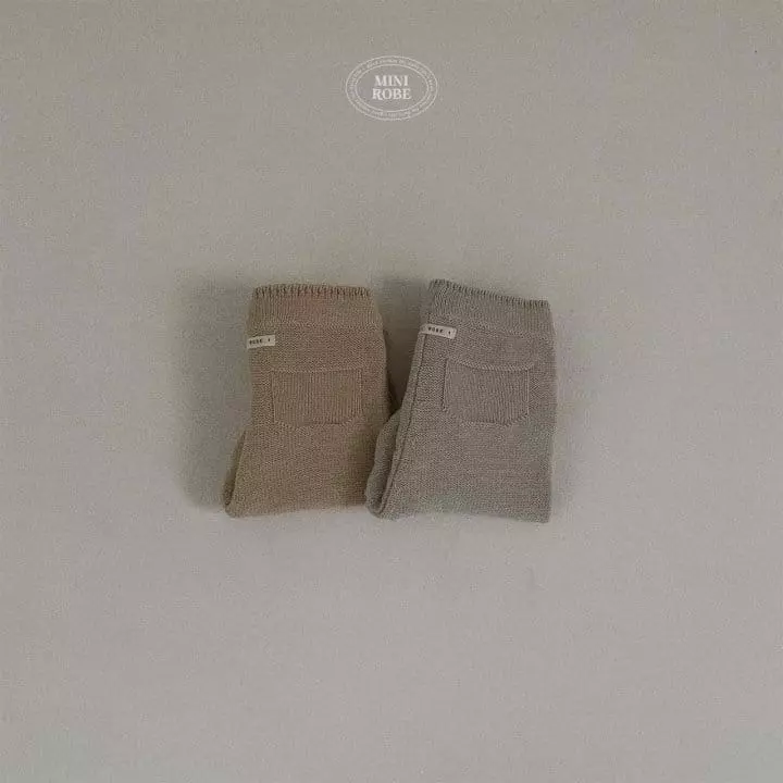Mini Robe - Korean Baby Fashion - #babyoninstagram - Bebe Knit Pocket Pants - 5