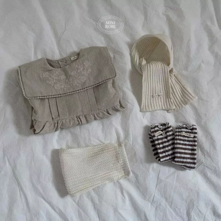 Mini Robe - Korean Baby Fashion - #babyoutfit - Bebe Jacquard Muffler - 12