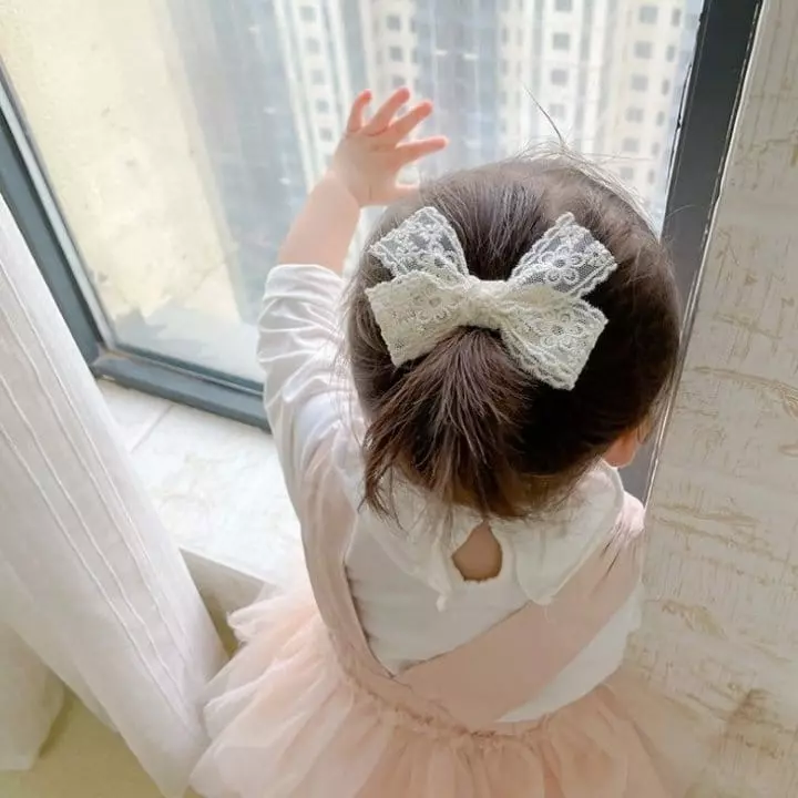 Miso - Korean Children Fashion - #childofig - Lace Ribbon Hairband Hairpin Set - 3