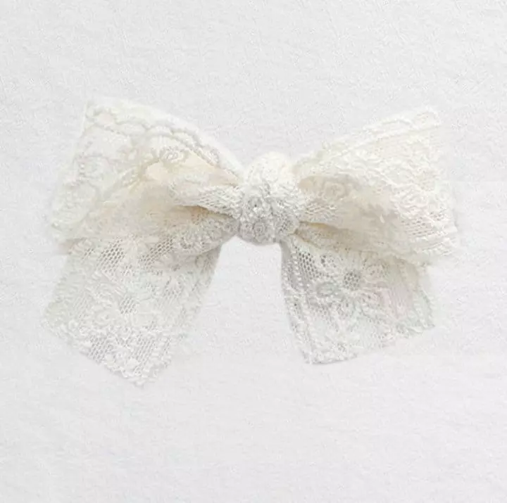 Miso - Korean Children Fashion - #prettylittlegirls - Lace Ribbon Hairband Hairpin Set - 2