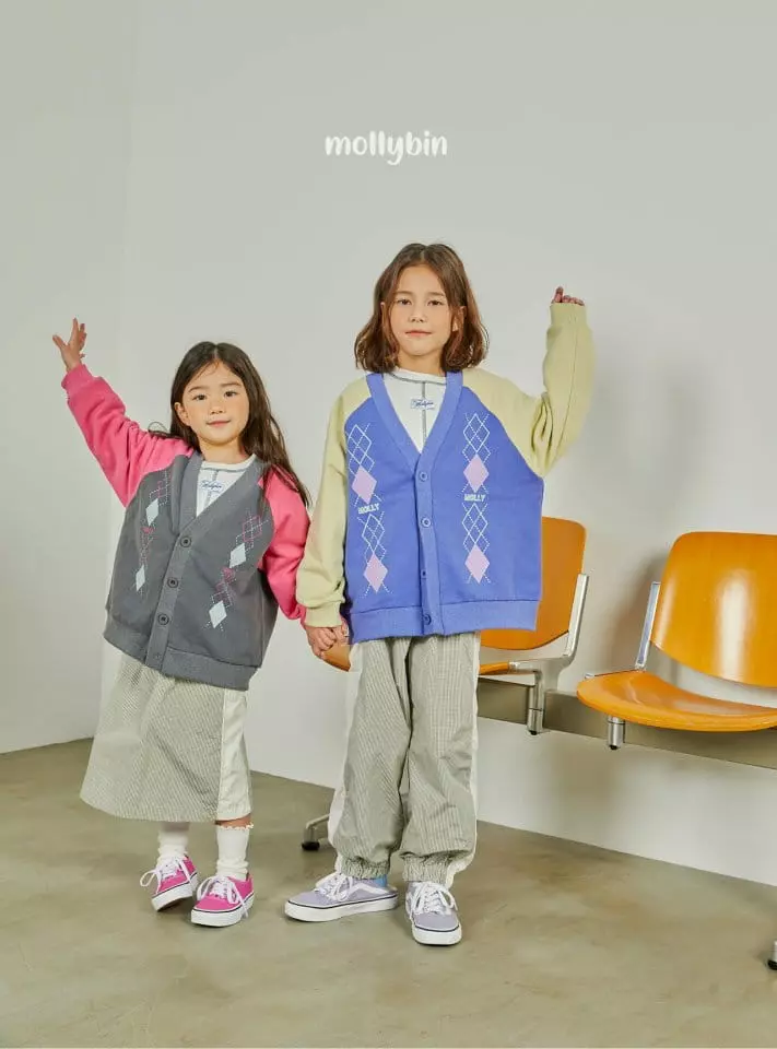 Mollybin - Korean Children Fashion - #discoveringself - Argyle Cardigan - 2