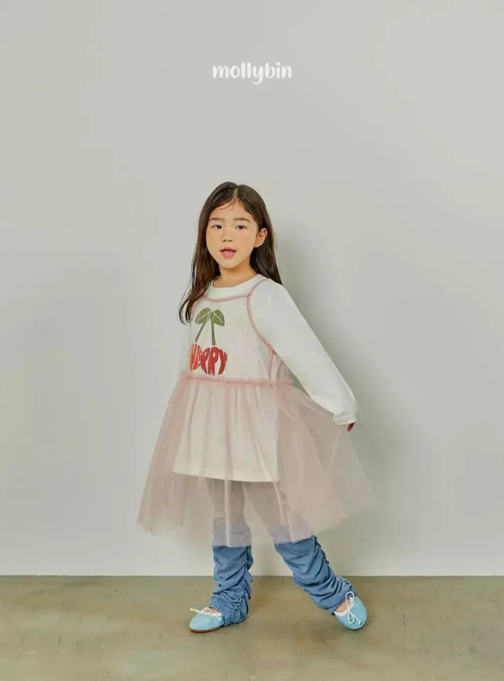 Mollybin - Korean Children Fashion - #minifashionista - Cherry Tul One-piece