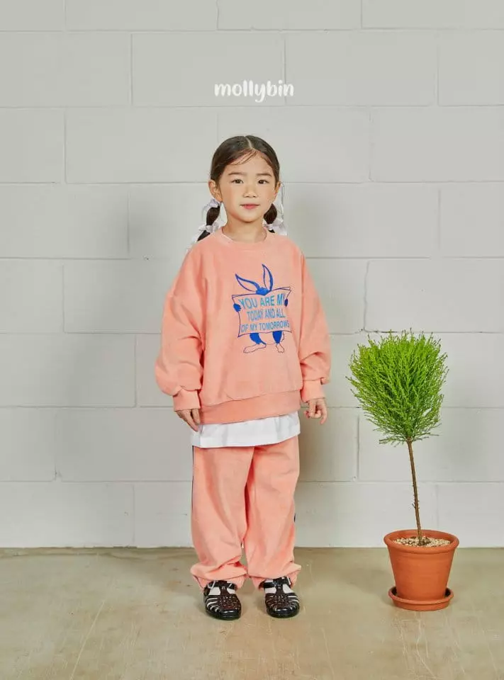 Mollybin - Korean Children Fashion - #prettylittlegirls - Rabbit Terry Top Bottom Set - 7