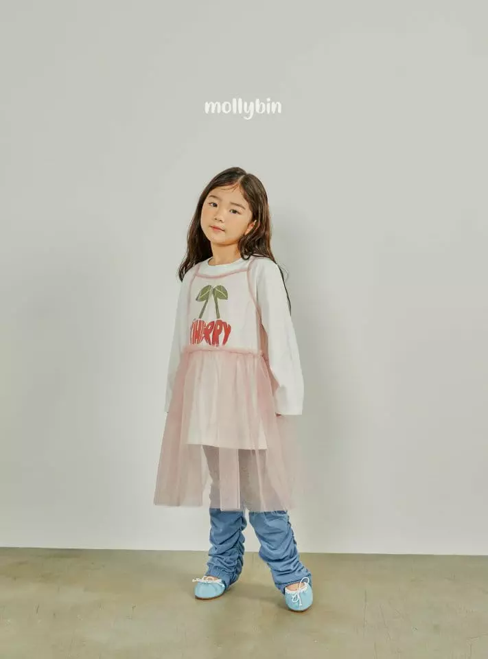 Mollybin - Korean Children Fashion - #todddlerfashion - Cherry Tul One-piece - 4