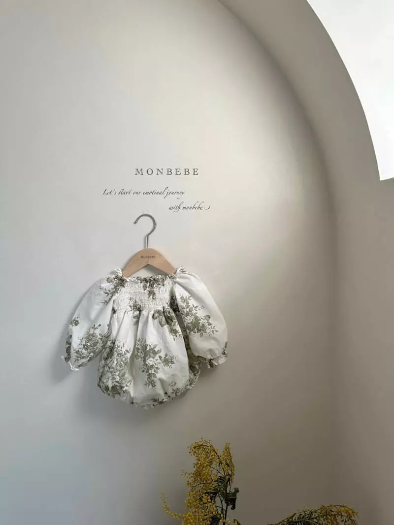 Monbebe - Korean Baby Fashion - #babyboutique - Flower Smocked Bodsyuit - 9