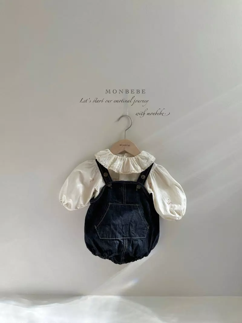 Monbebe - Korean Baby Fashion - #babyootd - Denim Bebe Bodysuit - 5