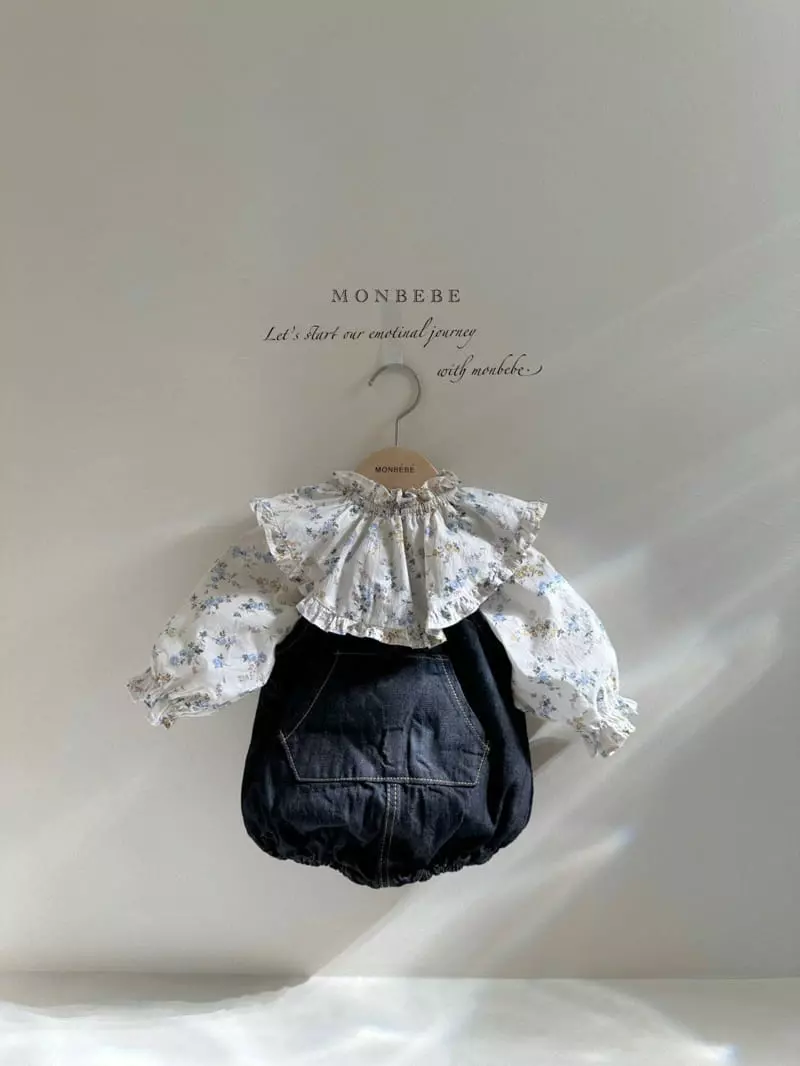 Monbebe - Korean Baby Fashion - #babyoutfit - Denim Bebe Bodysuit - 6