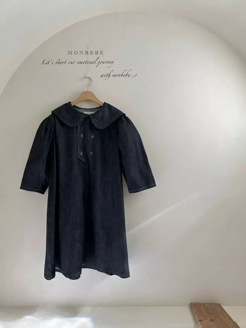 Monbebe - Korean Women Fashion - #momslook - Denim Sailor One-piece Mom - 11