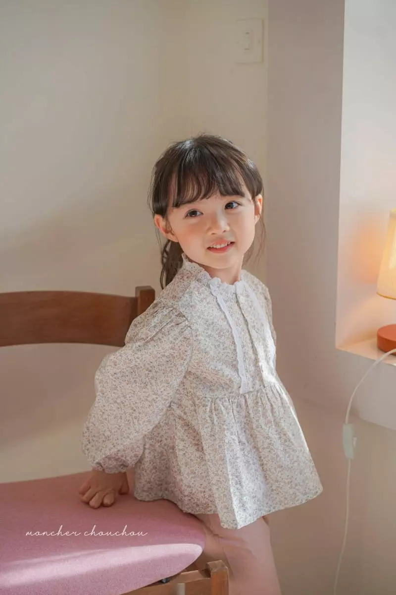 Moncher Chouchou - Korean Children Fashion - #childofig - Frill Lace Blouse - 4