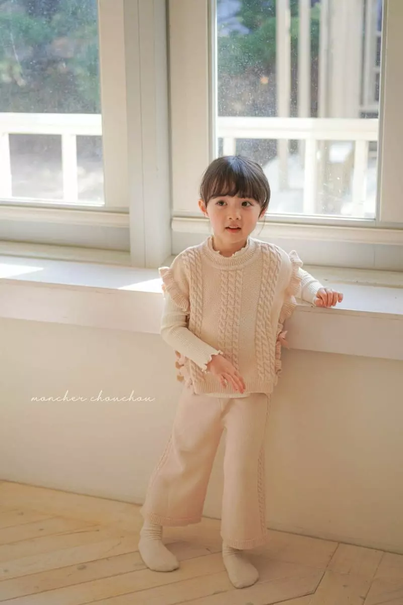 Moncher Chouchou - Korean Children Fashion - #discoveringself - Ribbon Frill Vest - 11