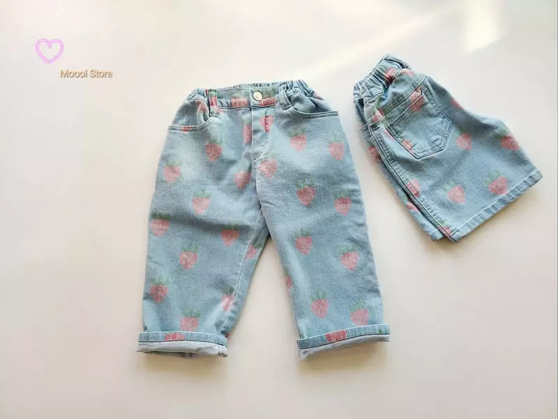 Mooi Store - Korean Children Fashion - #childofig - Strawberry Jeans - 2
