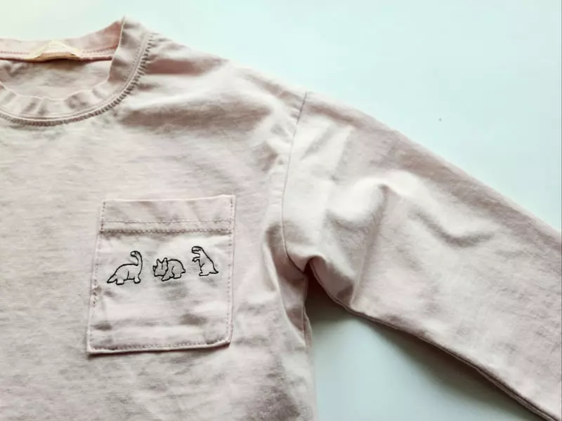 Mooi Store - Korean Children Fashion - #fashionkids - Dino Embrodiery Tee