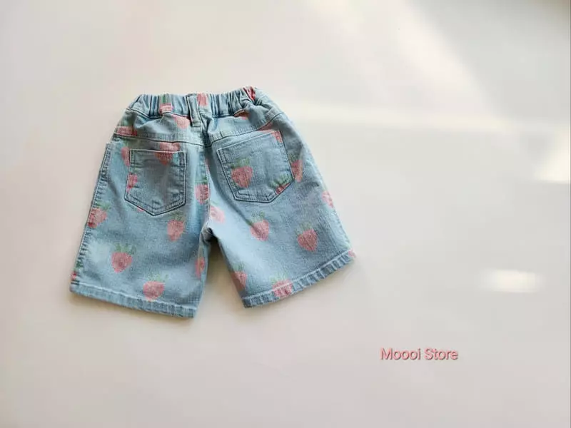 Mooi Store - Korean Children Fashion - #littlefashionista - Strawberry Denim Shorts