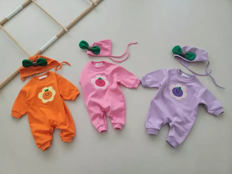 Moran - Korean Baby Fashion - #babyboutique - Vegi Bodysuit Set - 2