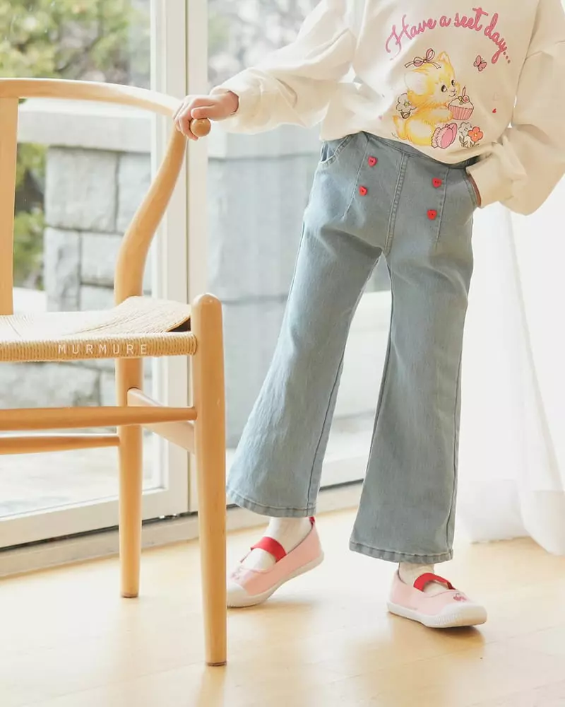 Murmure - Korean Children Fashion - #childofig - Heart Bootscut Jeans - 5