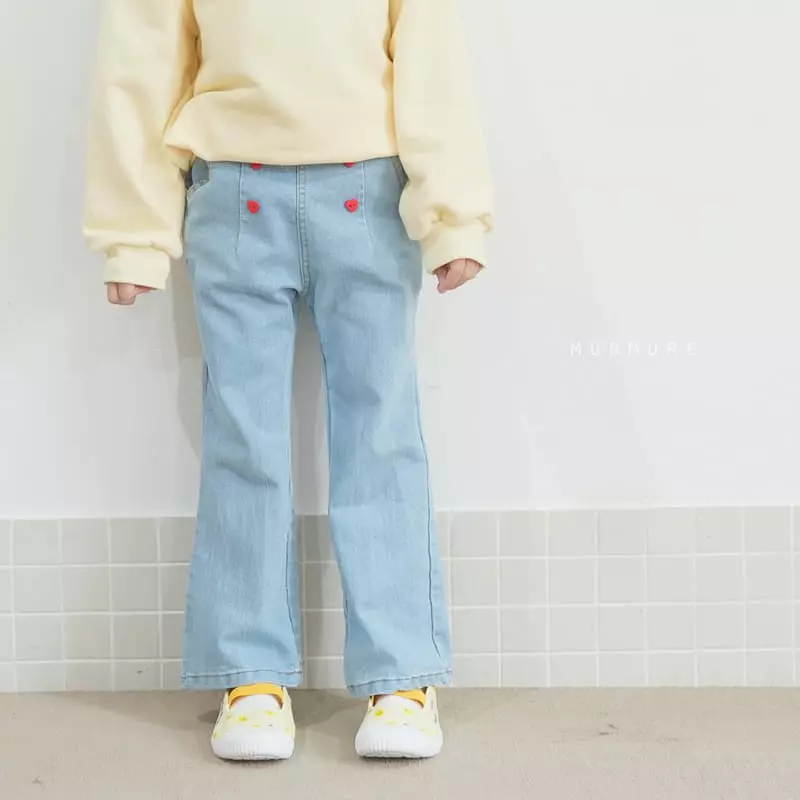 Murmure - Korean Children Fashion - #prettylittlegirls - Heart Bootscut Jeans