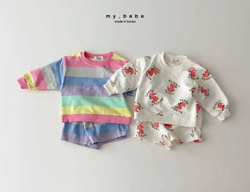 My Bebe - Korean Baby Fashion - #babyfashion - Short Top Bottom Set