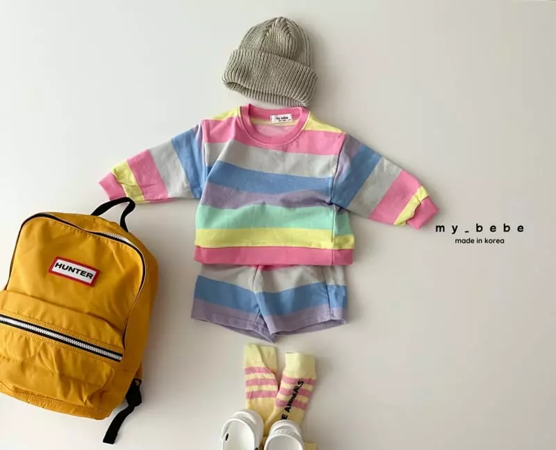 My Bebe - Korean Baby Fashion - #babyoninstagram - Short Top Bottom Set - 5