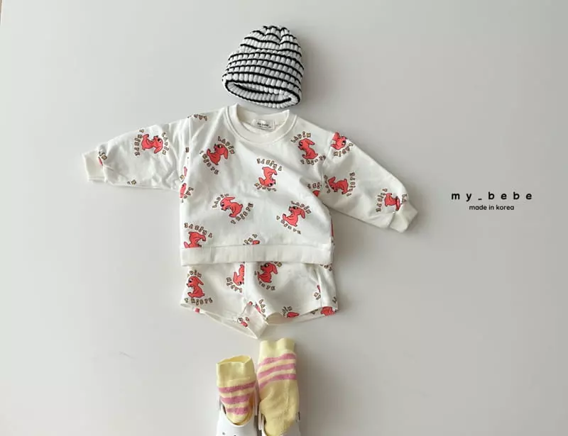 My Bebe - Korean Baby Fashion - #onlinebabyshop - Short Top Bottom Set - 11