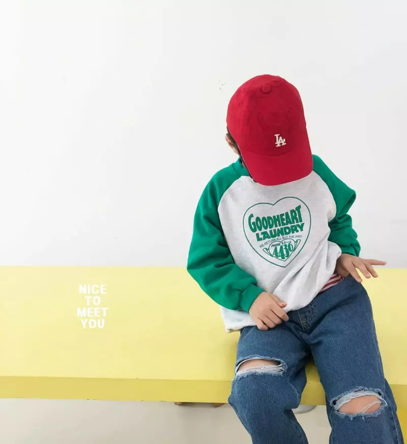 Nice To Meet You - Korean Children Fashion - #Kfashion4kids - Good Heart Raglan Sweatshirt - 8