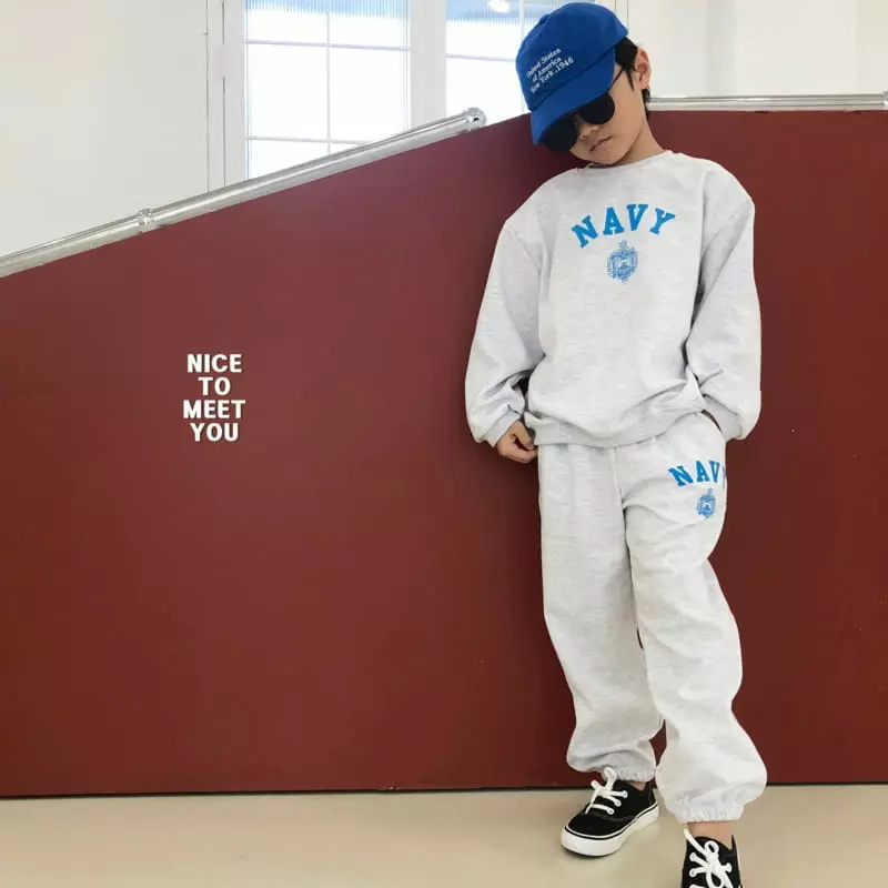Nice To Meet You - Korean Children Fashion - #childofig - Navy Top Bottom Set - 10