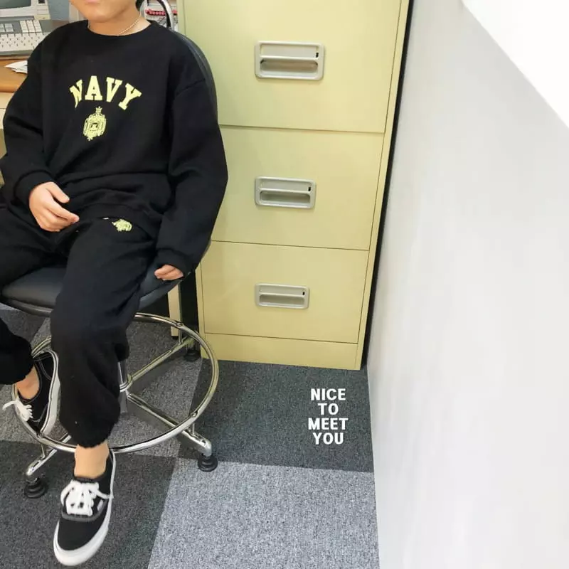 Nice To Meet You - Korean Children Fashion - #childofig - Navy Top Bottom Set - 9