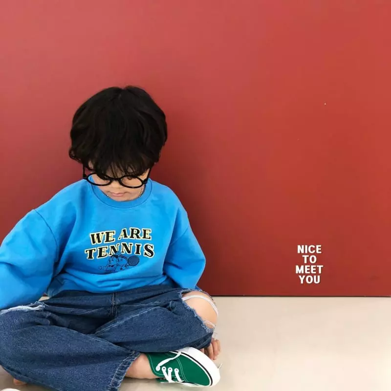 Nice To Meet You - Korean Children Fashion - #childofig - Tennis Sweatshirt - 7