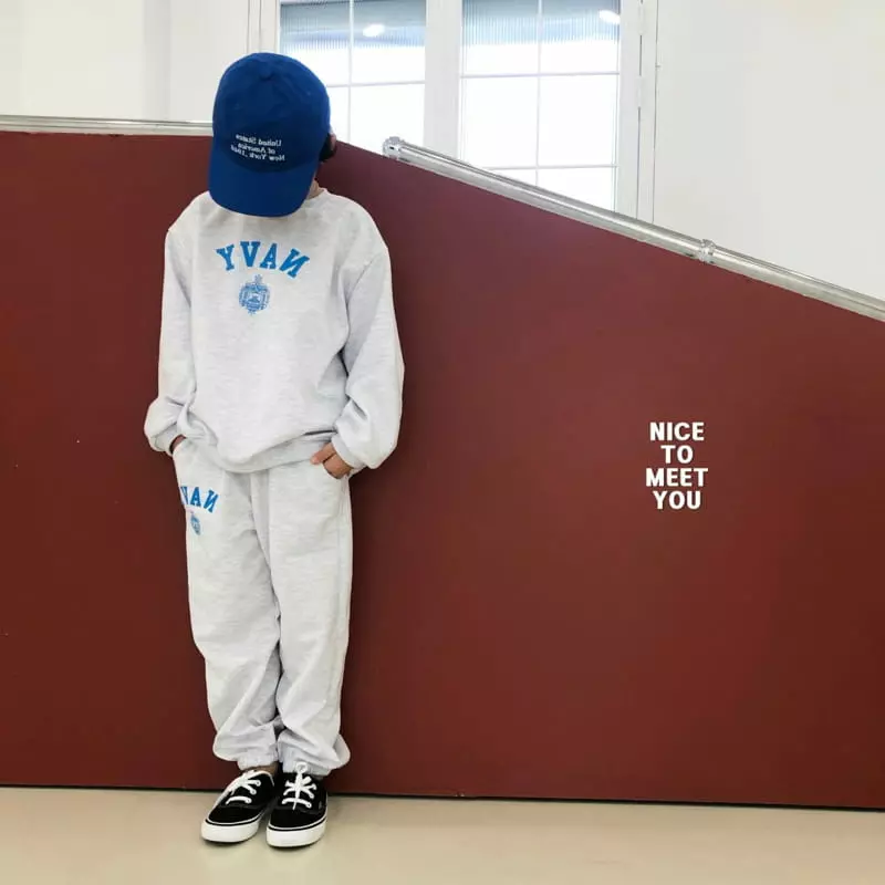 Nice To Meet You - Korean Children Fashion - #childrensboutique - Navy Top Bottom Set - 11